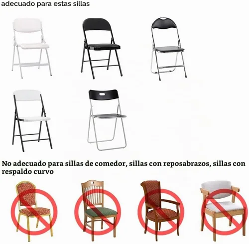 Vista 2 de magalo Paquete de 12 fundas para sillas plegables de elastano negro, impermeables, elásticas, para bodas, fiestas, banquetes de comedor y otros