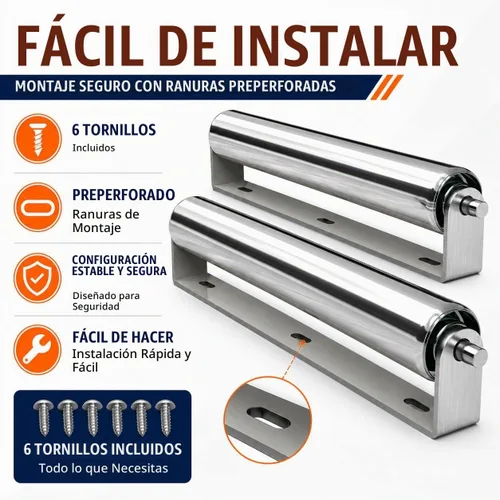 Vista 4 de Rodillo resistente de 2 pulgadas de diámetro con soporte – 17 pulgadas de largo para transporte como empatar barcos de pesca, kayaks, balsas, etc.