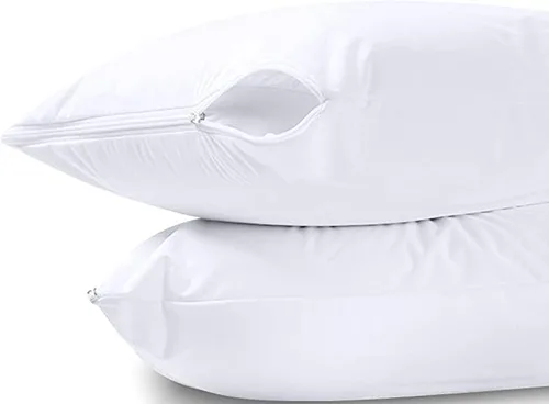 Vista 2 de Protector de almohada de alta calidad: fundas de almohada blancas, funda de almohada de plumas y funda de almohada de mezcla de algodón, protectores