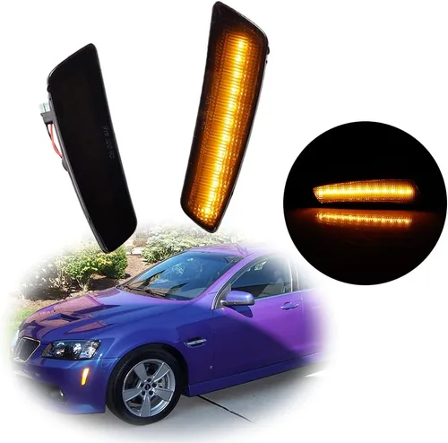 Vista 2 de Ahumado lente parachoques delantero Fender ámbar LED lado marcador luces para 2008 2009 Pontiac G8