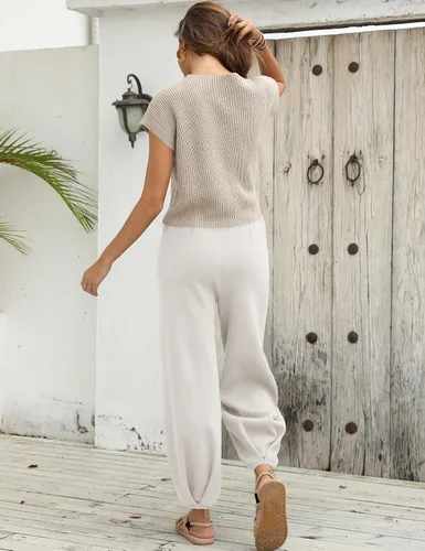 Vista 6 de Ugerlov Conjunto de dos piezas para mujer, suéter de punto y pantalones de cintura alta