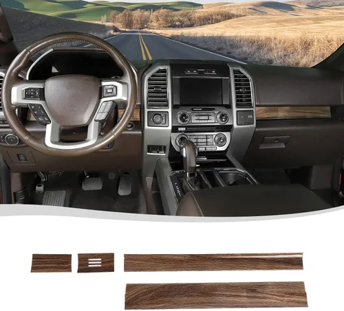 Vista 11 de Voodonala para Ford F-150 2015-2020 Cubierta de Panel de Consola Central Compatible con Ford F150 2015-2020 (ABS, Madera Negra, 4 Piezas/Set)