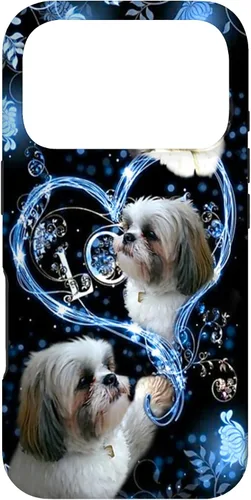 Vista 30 de Funda para PC iPhone 16 I Love Shih Tzu Dogs Flowers Heart Shih Tzu Metal