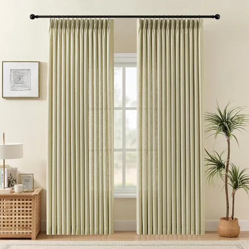 Vista 30 de Cortinas plisadas de lino semitransparentes de 96 pulgadas, filtrado de luz Natural