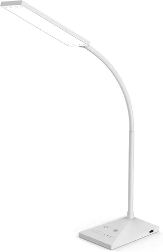 Vista 8 de Lámpara de escritorio LED, clip USB de 5 W, lámpara de mesa con abrazadera de lectura para cuidado de los ojos con 48 luces LED, cuello flexible, 3
