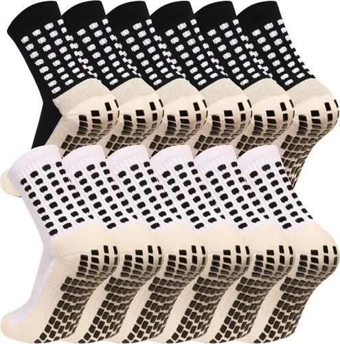 Vista 14 de Calcetines de fútbol con agarre para hombre, calcetines atléticos antideslizantes, calcetines de fútbol americano y baloncesto antideslizantes