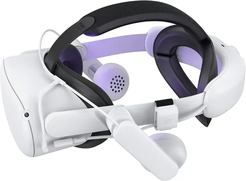 Vista 2 de KIWI design Comfort Battery Audio Head Strap 6400mAh y accesorios mejorados para controladores compatibles con Quest 2