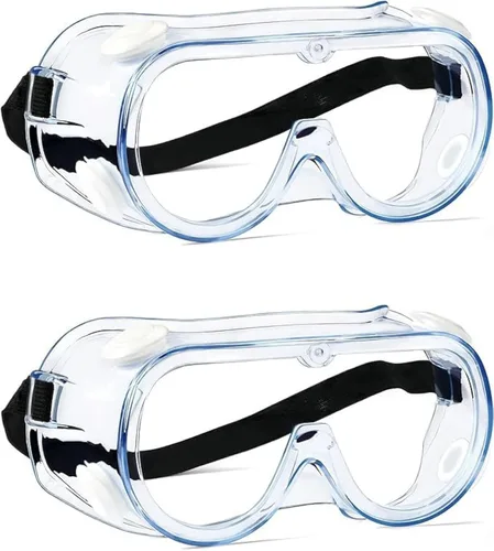 Vista 7 de KeeboMed Gafas de seguridad contra salpicaduras químicas/impactos, suaves, ajustables, 1 paquete