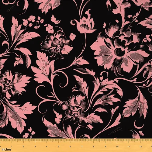 Vista 33 de Feelyou Tela de Flores Groovy por Yarda 1 Yarda Niños Tela de Tapicería Floral Retro para Sillas para Niños Niñas Adolescentes Flores Hippie