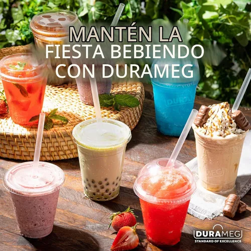 Vista 8 de Durameg [100 unidades – 12 onzas.] Vasos desechables de plástico PET transparente con tapas de cúpula