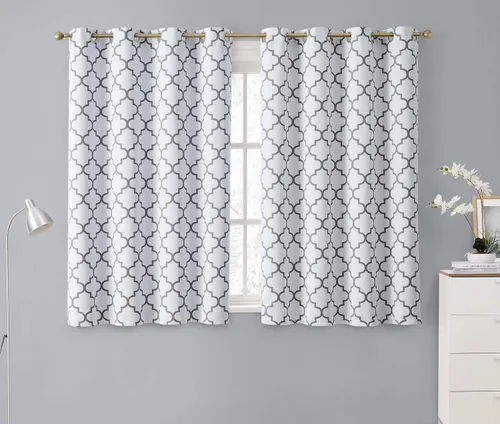 Vista 16 de HLC.ME Paneles de cortinas opacas con estampado de flechas para oscurecer la habitación, con ojales, para habitación de niños, juego de 2