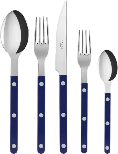 Vista 11 de SABRE PARIS - Juego de cubiertos de 5 piezas - Colección Bistrot - Cuchillo, tenedor, cuchara de sopa, cucharadita y tenedor de postre - Acero