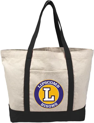 Vista 342 de Campus Lab Bolsa de lona con logotipo primario colegiado con bolsillo externo, bolsa de hombro reutilizable para ir de compras, playa Águilas A&m
