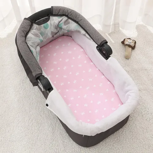Vista 6 de PHF Juego de sábanas de moisés suave, paquete de 2 sábanas sedosas, cómodas y transpirables para bebés niños y niñas, ajuste universal para la Castle