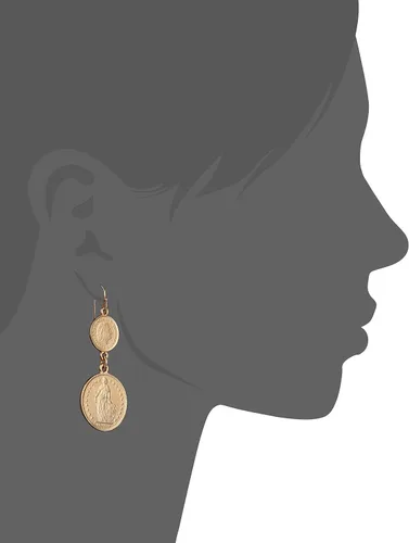 Vista 4 de Ben-Amun - Pendientes vintage chapados en oro de 24 quilates con moneda marroquí