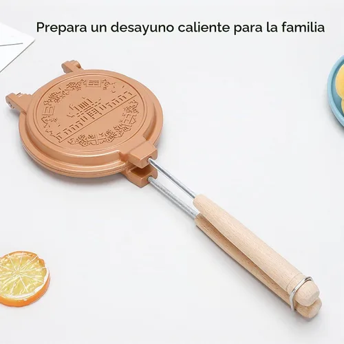 Vista 5 de FOSA Sartén para hornear sándwiches de doble cara, máquina de sándwiches calientes con mango desmontable, sartén para panqueques de desayuno