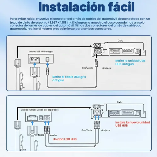 Vista 5 de Kit de reajuste de Apple CarPlay y Android Auto para Mazda, TK78-66-9U0C Hub OEM Compatible con el sistema MZD Connect, adaptador Apple CarPlay