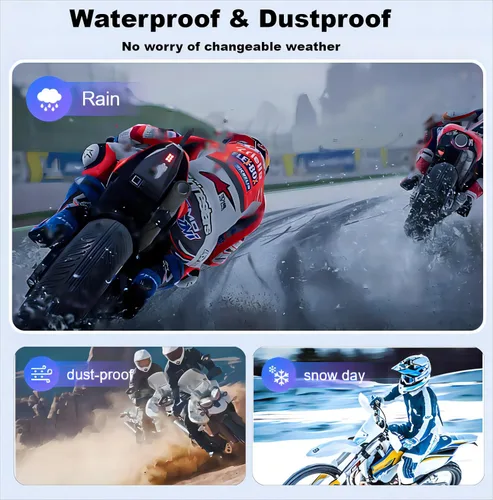 Vista 7 de Fodsports FX6 - Auriculares Bluetooth para motocicleta, intercomunicador Bluetooth para grupo de 6 motociclistas, sistemas de comunicación