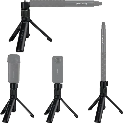 Vista 5 de Bullet Time Handle Trípode multifuncional plegable de mesa para insta360 X5/X4 Insta 360 X3, ONE RS, GO 2, ONE X2, ONE R, ONE X ONE RS Sport Camera
