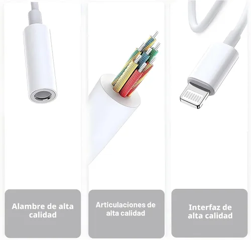 Vista 2 de [Certificado MFi de Apple] Paquete de 2 adaptadores de audio auxiliar Lightning a 3.5mm, dongle convertidor de conector de auriculares para iPhone