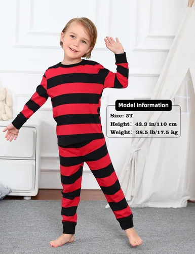 Vista 2 de A&J DESIGN Conjuntos de pijama de 2 piezas 100% algodón para niños pequeños y niños