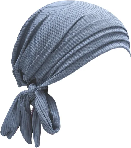Vista 18 de ZLYC Gorro de quimioterapia para mujer, bufanda suave para la cabeza, gorro elástico Verde sólido