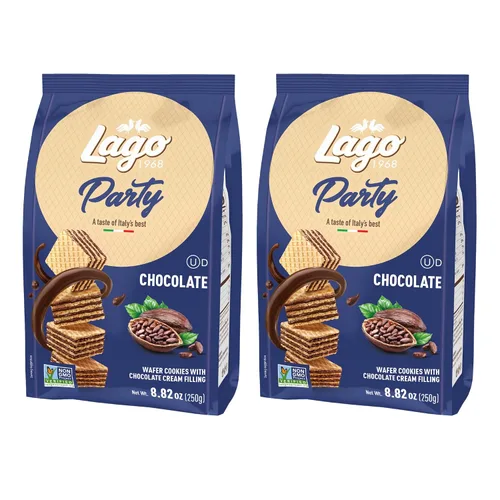 Vista 9 de Gastone Lago Party Wafers, capuchino, 8.82 onzas, galletas italianas de oblea con relleno de crema con sabor a capuchino, verificado sin OMG