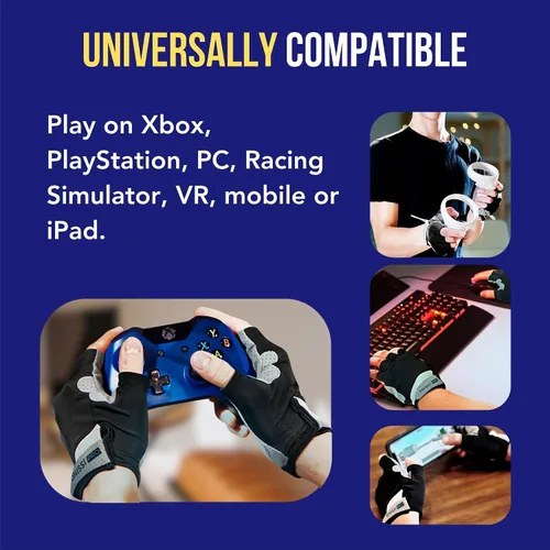 Vista 5 de ONISSI Pro Gaming Gloves for Sweaty HandsGamer Grip Gloves for Video GamesSim-Racing Gloves for Men and WomenAnti Sweat, Half Finger Gaming Gloves