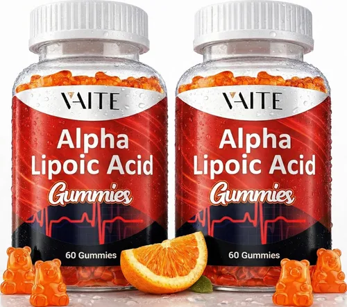 Vista 7 de VAITE Gomitas de ácido alfa lipoico de 1000 mg, suplemento ALA para apoyo cerebral y nervioso, antioxidante, energía, sin OMG, veganas, sin gluten
