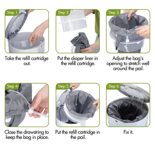 Vista 5 de Teamoy Paquete de 3 revestimientos para pañales de tela, gris+flechas
