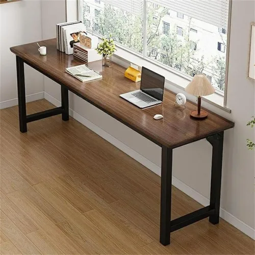 Vista 22 de Escritorio de oficina cuadrado de 15.7 pulgadas de frente a atrás, mesa larga rectangular para sala de estar, escritorio extra largo, estante