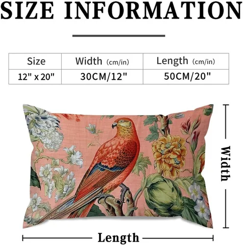Vista 2 de ArogGeld Fundas de cojín de estilo chinoiserie, diseño de flores y pájaros, color rosa rubor, diseño de animales de pavo real, jardín asiático