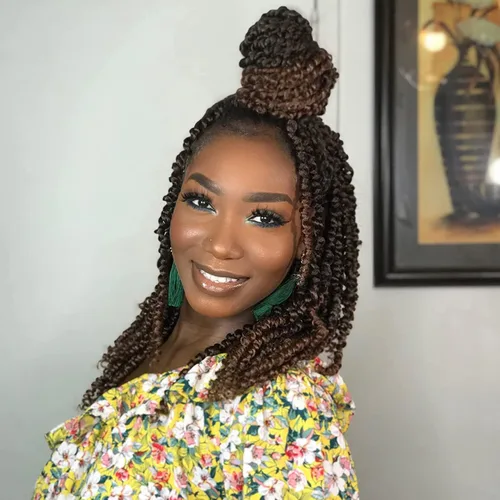 Vista 36 de Paquete de 8 paquetes de cabello de ganchillo súper corto de 6 pulgadas para mujeres negras y niños, extensiones de cabello pretrenzado suave