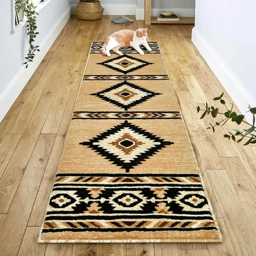 Vista 21 de YHSF South West - alfombra nativa americana del suroeste, fácil de limpiar, gruesa, suave y duradera, alfombra tribal inspirada en indios americanos