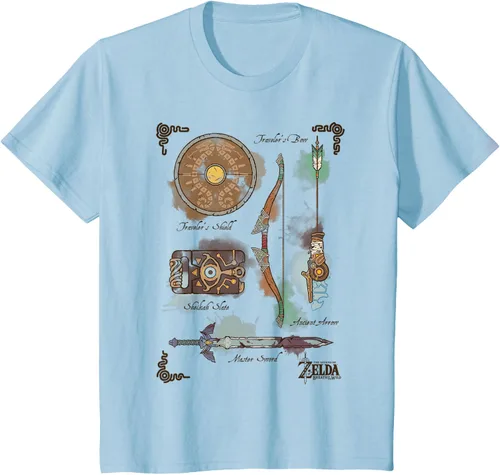 Vista 9 de Zelda Breath of The Wild Link Inventory - Camiseta gráfica Gris Oscuro