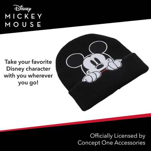 Vista 4 de Concept One Disney Mickey Mouse Cuffed Beanie Hat, Knitted Stocking Cap