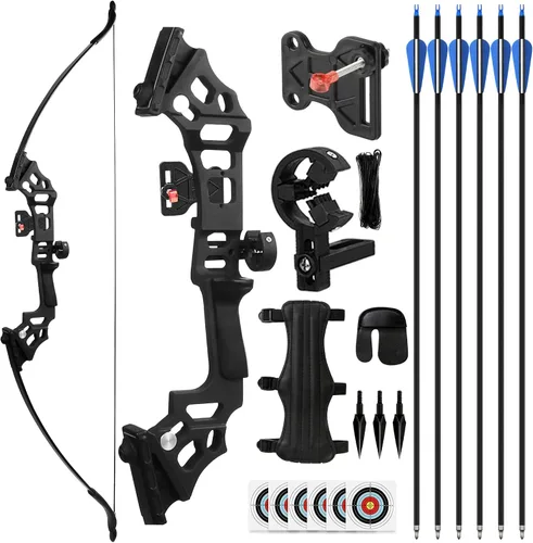 Vista 10 de Recurve Bow and Arrow Set for Adults, 30–40lbs Right-Handed Archery Kit with Carbon Arrows & Accessories for Outdoor Target Practice