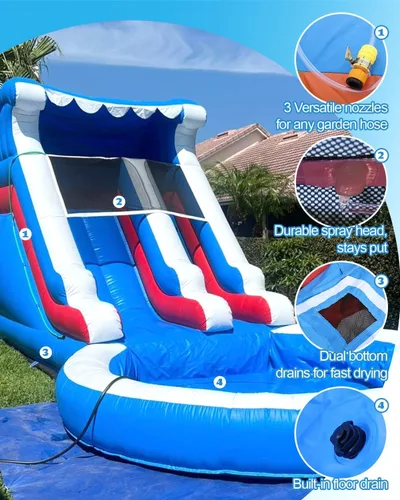Vista 7 de 24f(L) Inflatable Water Slide, Commercial Grade, for Adults/Kids