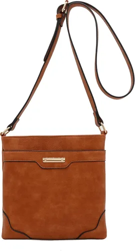 Vista 42 de Bolso bandolera clásico de tamaño mediano con placa dorada