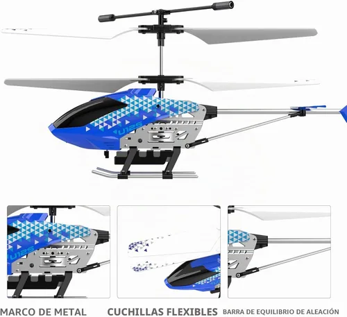Vista 7 de Cheerwing U12S Mini helicóptero RC con cámara helicóptero de control remoto para niños y adultos Azul