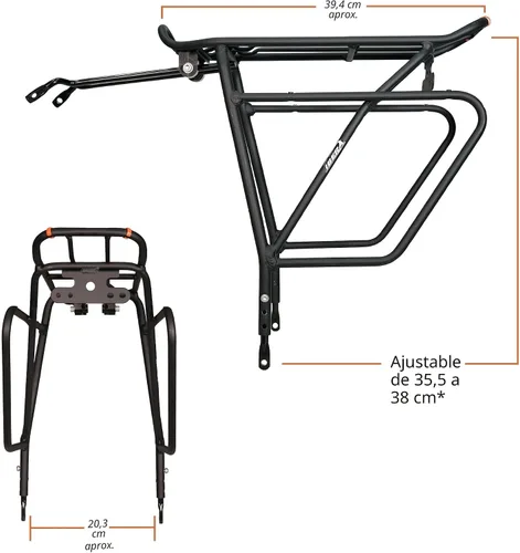 Vista 3 de Ibera Portabicicletas – Portabicicletas Touring Plus+ para freno de disco/soporte de freno sin disco, bicicletas de neumáticos gruesos, montado