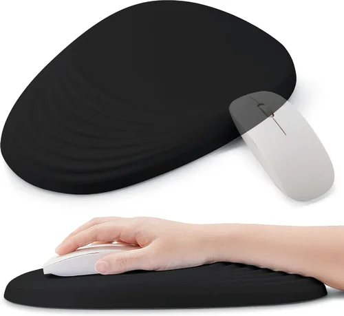 Vista 9 de Alfombrilla ergonómica para mouse con soporte de muñeca, reposamuñecas de espuma viscoelástica para aliviar el dolor y túnel carpiano, base 03