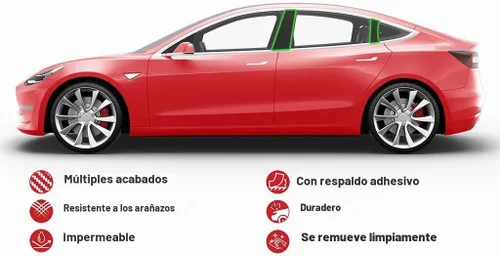 Vista 5 de Rvinyl Moldura de ventana de poste de pilar compatible con Honda Accord 2008-2012 (Coupe) - Brillo (negro)