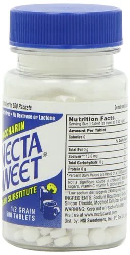 Vista 2 de Necta Sweet Tabletas sustitutivas de azúcar, 1/2 grano, botella de 500 unidades (paquete de 12)