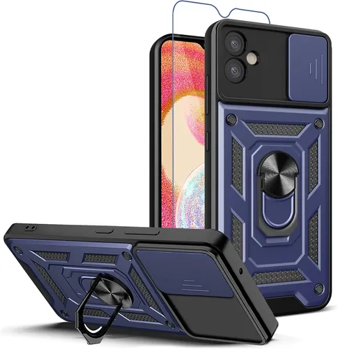 Vista 24 de Funda para teléfono Galaxy A06 4G: con protector de pantalla de 2 piezas, cubierta deslizante para cámara y soporte multiángulo para Samsung Galaxy