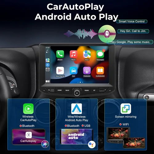 Vista 5 de Radio estéreo de coche de 9 pulgadas para Jeep Wrangler JK 2011-2017, pantalla táctil IPS QLED 1280x720P, Android 14 Octa-Core 4GB+64GB, CarPlay