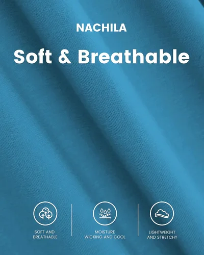 Vista 5 de NACHILA Camisones de viscosa para mujer, hechos de bambú, suaves camisas de dormir de manga corta, ropa de dormir suelta