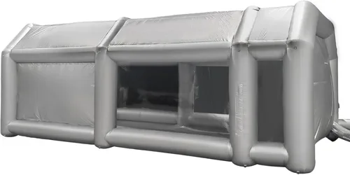 Vista 5 de Cabina de pulverización inflable con filtro de aire de 26 x 15 x 10 pies, cabina de pintura para coche, cabina de pintura portátil, estación