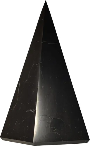 Vista 22 de Shungite World Auténtica pirámide de shungita alta pulida de 1.18 pulgadas / 1.18 pulgadas, cristal curativo natural de chakras, pirámide negra