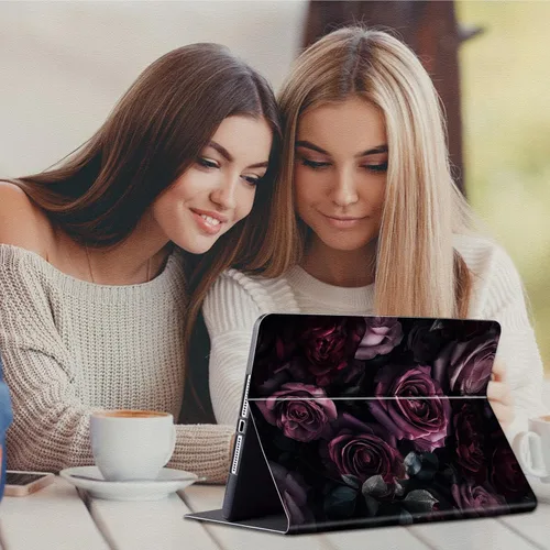 Vista 64 de Funda para tablet Kinlde Fire HD 10 (11ª generación 2021) Fire HD 10 Plus 2021, delgada, de piel sintética, con función atril, función atril